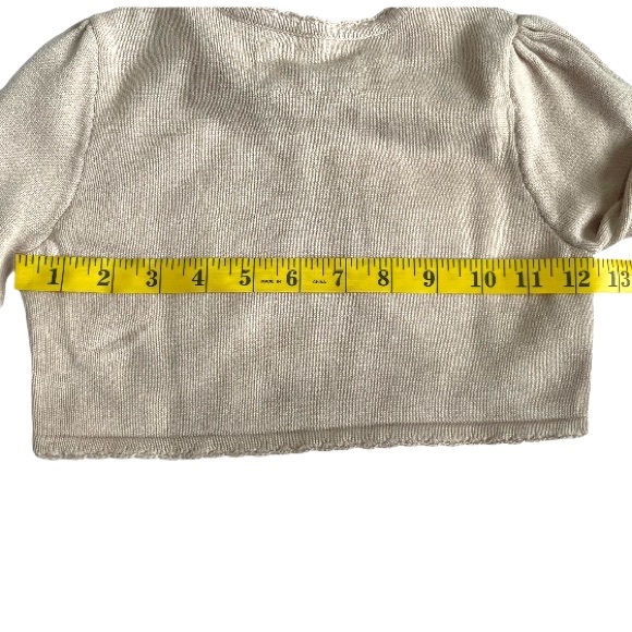 Light Pink Blush Girl’s Knit Open Front Drape Cardigan Korean Brand Cheek 120 4T - Picture 6 of 10